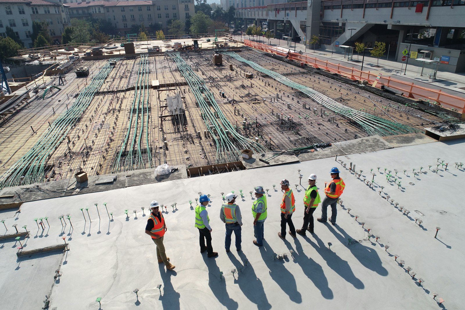 Construction site with cranes